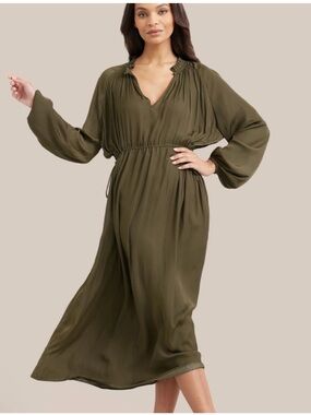 Modern Citizen Modern Magdalena Plisse Green Dress